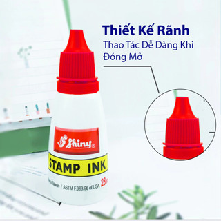 Mực Dấu Shiny Chính Hãng, Đổ Con Dấu Bền Màu, Lâu Phai Rõ Nét Dung Tích 28ml