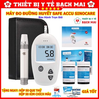 Máy Đo Tiểu Đường, Đường Huyết SINOCARE SAFE-ACCU - Tặng 50 Que Thử, 50 Kim Chích