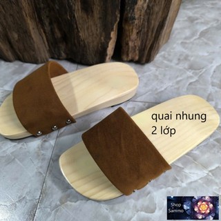 Guốc Gỗ Guốc Mộc Mẹ Và Bé ( đế cao su 2 lớp )