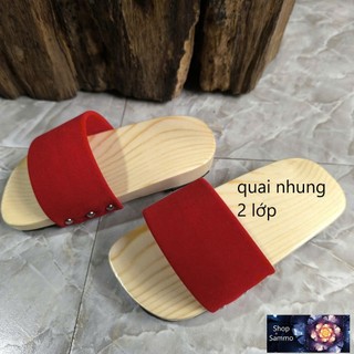 Guốc Gỗ Guốc Mộc Mẹ Và Bé ( đế cao su 2 lớp )