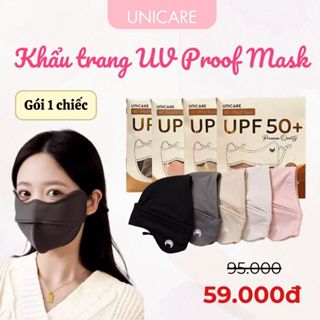 Khẩu trang Unicare chống tia UV, khẩu trang Proof Mask chống nắng kèm lỗ thoáng khí, chất liệu mềm mịn và an toàn với da