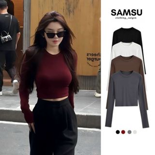 [ XẢ HÀNG] Áo thun dài tay croptop ôm fit body cotton mịn Justdun Samsu.clothing_saigon
