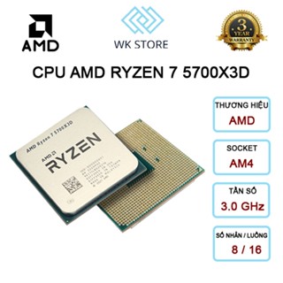  CPU AMD Ryzen 7 5700X3D | AM4 | 8 Nhân   16 Luồng | Cache 100MB | NEW TRAY | Bảo hành 36 Tháng 