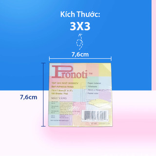 Giấy Note Vàng PRONOTI, Giấy Ghi Chú Nhiều Size, Ghi Chú Thông Tin Nhanh Chống Tiện Lợi