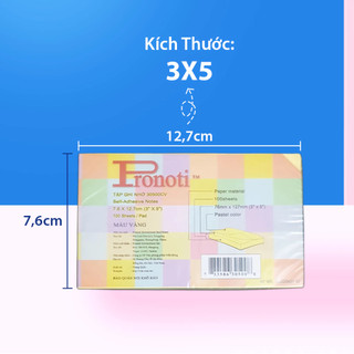 Giấy Note Vàng PRONOTI, Giấy Ghi Chú Nhiều Size, Ghi Chú Thông Tin Nhanh Chống Tiện Lợi