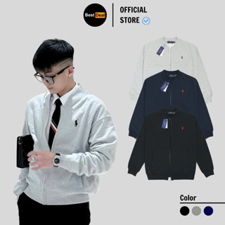 Áo Bomber Rap Lau Ren Thêu Ngựa, Áo Khoác Nam Nữ Unisex, Vải Nỉ Chân Cua Cotton 100%