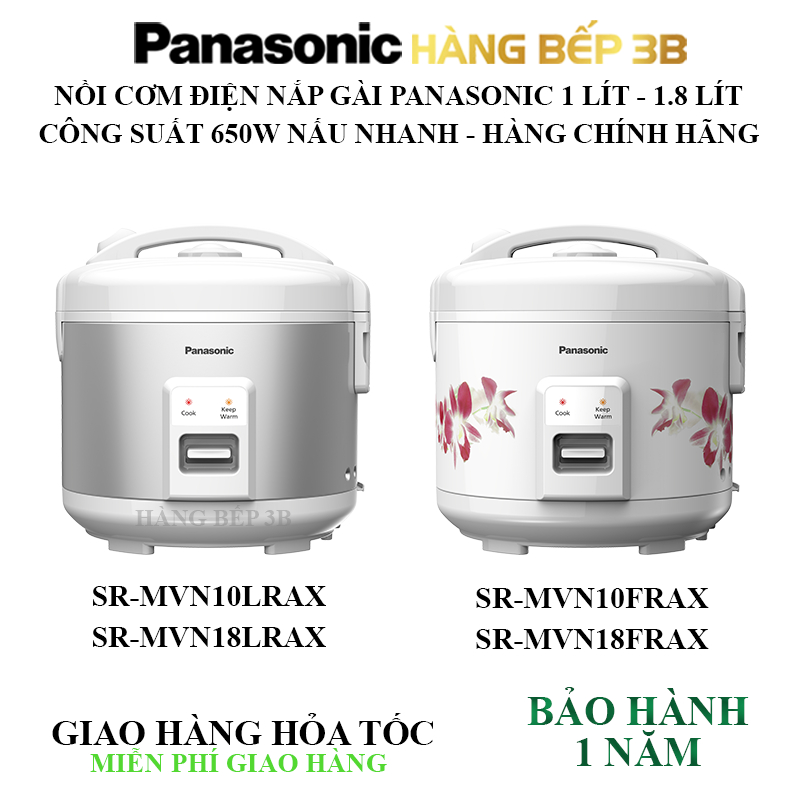 Nồi cơm điện nắp gài Panasonic SR-MVN18LRAX / SR-MVN18FRAX dung tích 1.8 lít - Bảo hành 1 năm