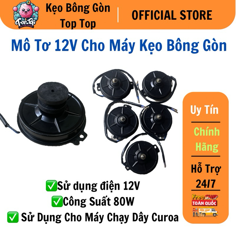 Mô tơ làm kẹo bông gòn 12V ( Đã gắn sẵn buly)