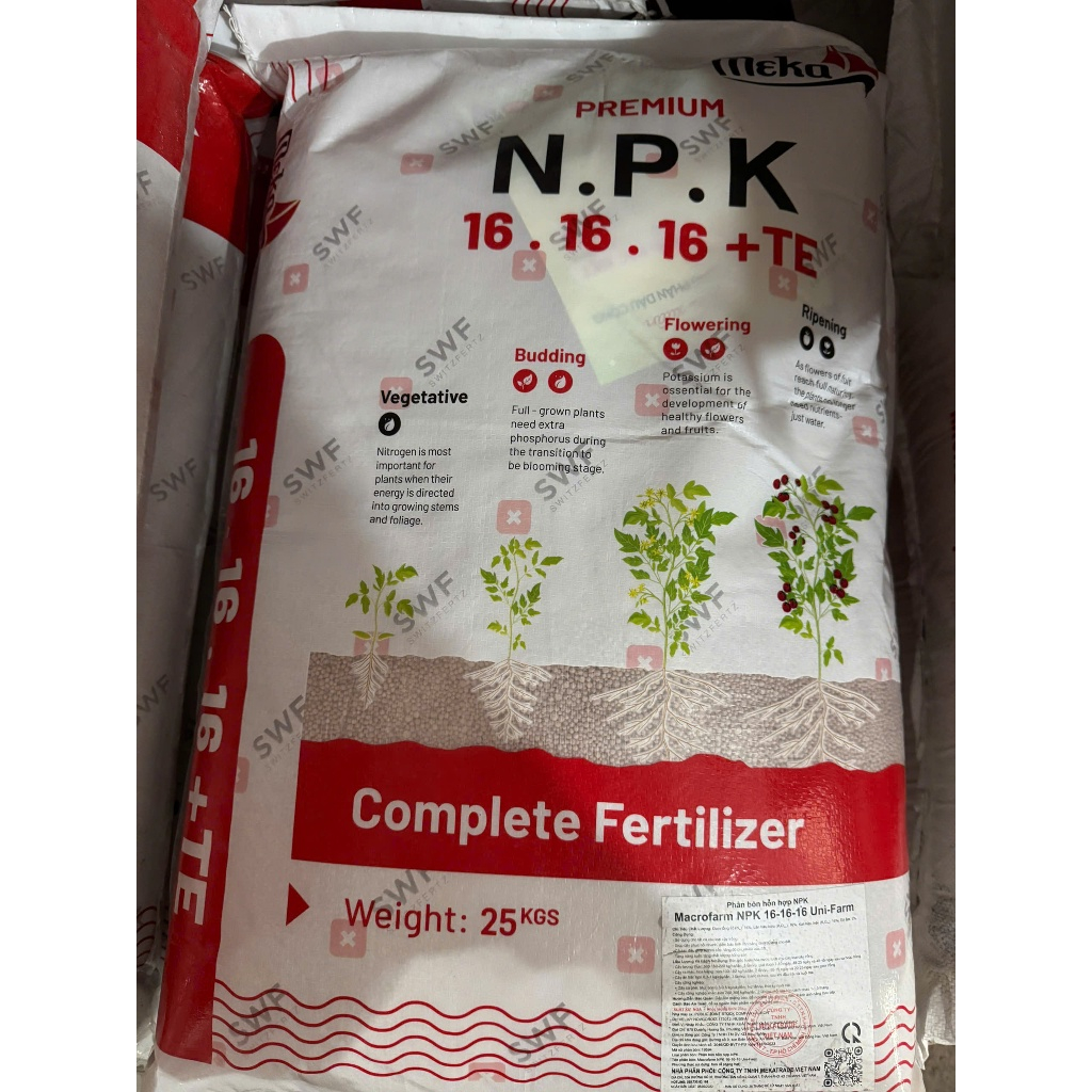 (Lẻ 1kg) Phân bón nhập khẩu Nga NPK 16-16-16 + TE dùng cho hoa, rau màu & cây ăn trái