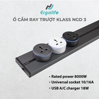  Ổ điện ray trượt gắn nổi gắn âm NDG 3 8000W kèm chấu cắm 