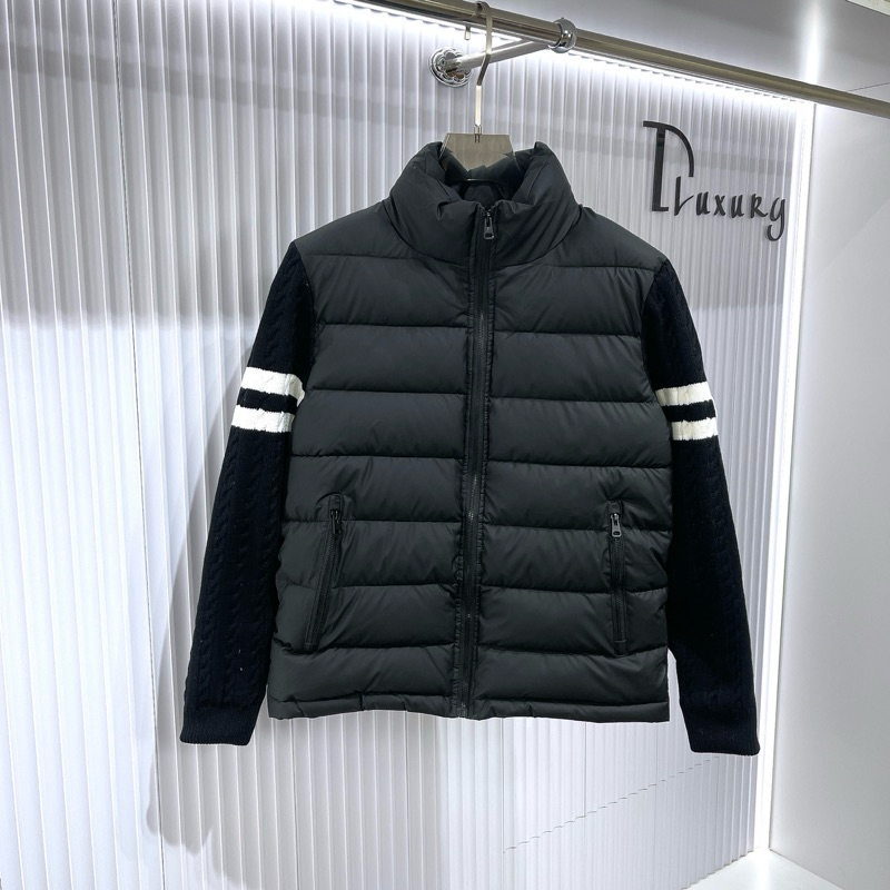 ⚜️[HÀNG CAO CẤP] – Áo Khoác Phao Lông Vũ Moncler Đen Phối Tay Len Dày Dặn Siêu Ấm-Khoác Phao Nam Nữ 