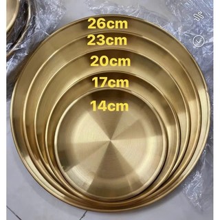 Bộ 5 đĩa inox mạ vàng  Đĩa bày mâm ngũ quả tháp bày bia bày nước đồ thờ cúng 