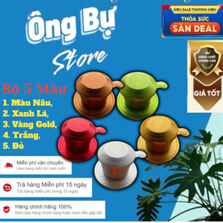 Phin Nhôm Hoa Văn Trống Đồng - Phin Cà Phê Trung Nguyên - Bộ 5 Màu Hot Nhất Thị Trường.