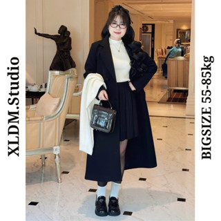 Áo khoác dạ nữ BIGSIZE dáng dài, áo măng tô cổ bẻ dày dặn có đệm cầu vai XLDM Studio ( MT01)