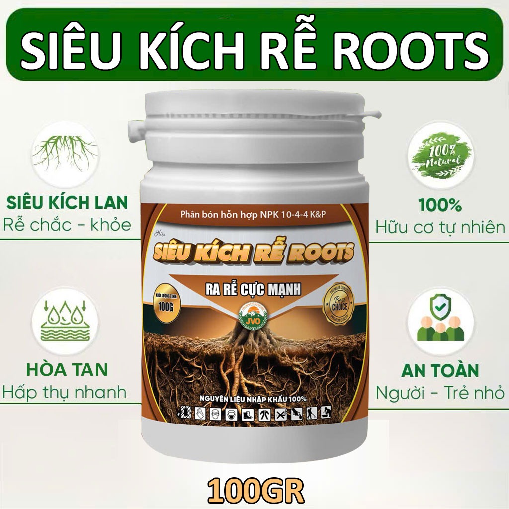 Siêu Kích Rễ Roots Hủ 100gr kích cây ra rễ khỏe, cây phát triển tốt JVO11 NongNghiepVietNhat