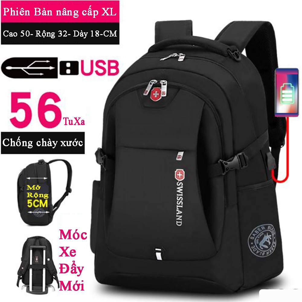 Balo laptop TUXA chất liệu chống chày xước, có cổng USB, Balo nam nữ đựng laptop 15,6 inch mang đi làm đi học du lịch
