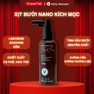 [Không quà] Xịt bưởi Nano kích mọc tóc nhanh dài làm dày và giảm rụng tóc Vyvyhaircare  115ml V