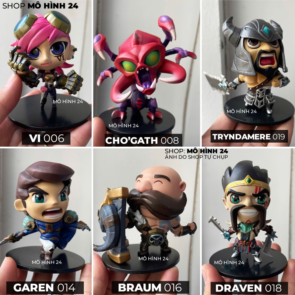 Mô hình đồ chơi cao cấp LOL Liên minh huyền thoại Garen Cho'gath Leesin Yasuo Vi Braum Draven Trynda