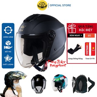 Mũ Bảo Hiểm 3/4 Có Kính Royal XH01 - Bảo Hành Chính Hãng 12 Tháng (Tặng Găng Chống Nắng + Tem Cờ)