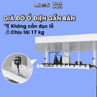 Giá Đỡ Ổ Điện Gắn Bàn Micofi, Hộp Đựng Kẹp Nẹp Đi Dây Cắm Điện Thông Minh Không Cần Đục Lỗ Chịu Tải 17 Kg