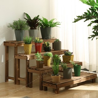 Kệ trang trí cây cảnh, kệ trưng bày cây cảnh màu nâu óc chó, kệ gỗ đa năng