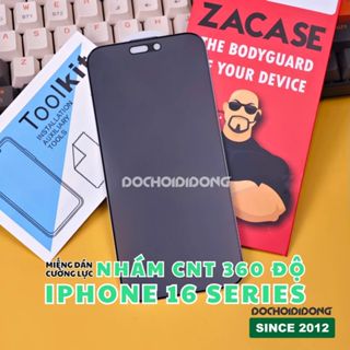 2 in 1 - Miếng dán cường lực nhám chống nhìn trộm 4 chiều 360 độ iPhone 13 14 15 16 Pro Max Plus Zacase