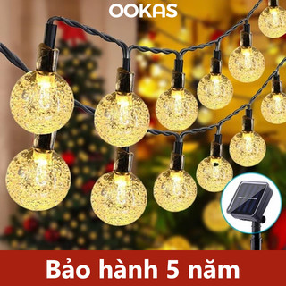 OOKAS Dây đèn led trang trí năng lượng mặt trời quả cầu bi bọt chống nước 20-50-100 bóng led/ (5m-7m-12m)