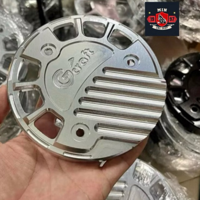 Nắp nồi xe Future mẫu 3D chữ Gcraft gắn như zin nhôm CNC nguyên khối