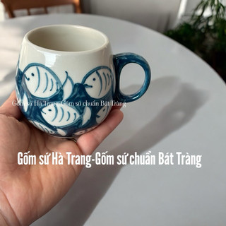 Set cốc cafe  Gốm sứ Bát Tràng cao cấp dung tích 280ml -quà tặng sinh nhật,8/3,20/10,20/11