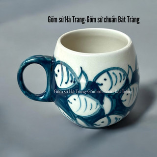 Set cốc cafe  Gốm sứ Bát Tràng cao cấp dung tích 280ml -quà tặng sinh nhật,8/3,20/10,20/11