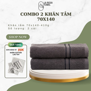  Combo 2 Khăn Tắm Cỡ Lớn 70x140cm 100% Cotton 100% Hàng Cao Cấp Xuất Khẩu 