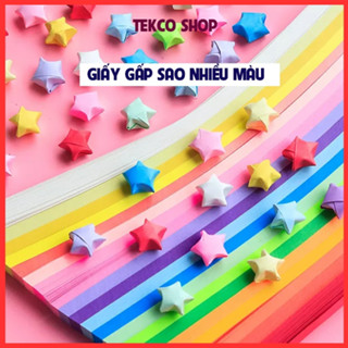  540 Chiếc Giấy Nhiều Màu Sắc Ngôi Sao May Mắn Handmade Origami Giấy Dải Trang Trí Gấp Cho Nghệ Thuật Thủ Công 
