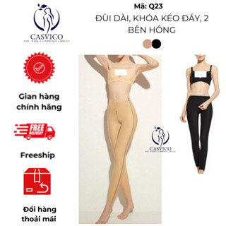 Quần định hình đùi, bắp chân sau hút mỡ, tập gym có lỗ vệ sinh dây khoá kéo tiện lợI