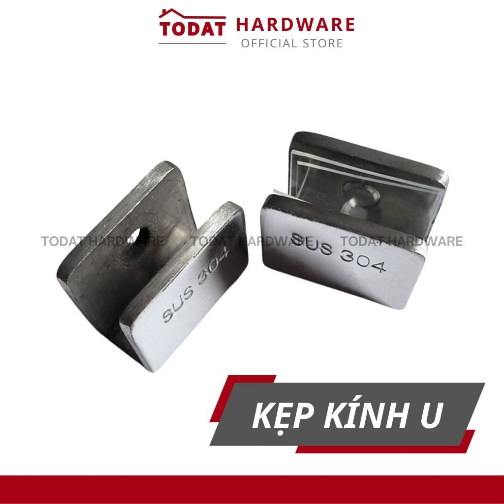 (Bát U3F) KẸP KÍNH U 3cm không khoan kính inox 304 hàng dày (giá 1 cái)