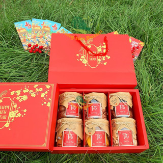 Quà tặng quà tết Set quà 2025 bộ quà tết 6 hũ hạt dinh dưỡng cao cấp quà tết sang trọng quà tặng gia đình bạn bè