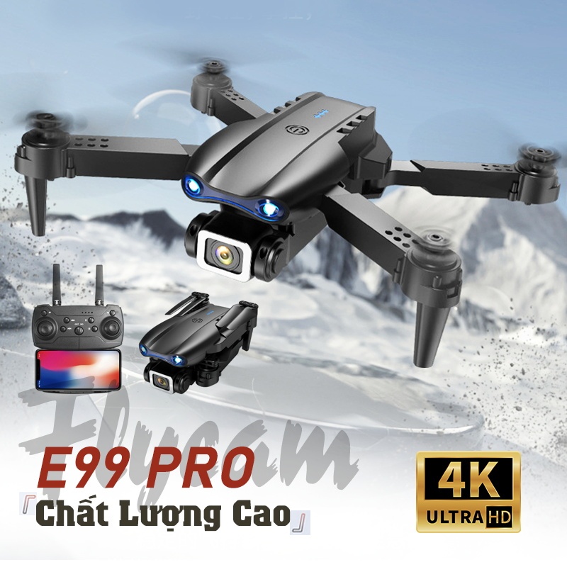 Máy Bay Camera E99 PRO Flycam Drone Camera HD 4K FPV Cảm Biến Tránh Vật Cản Xoay 360 Độ