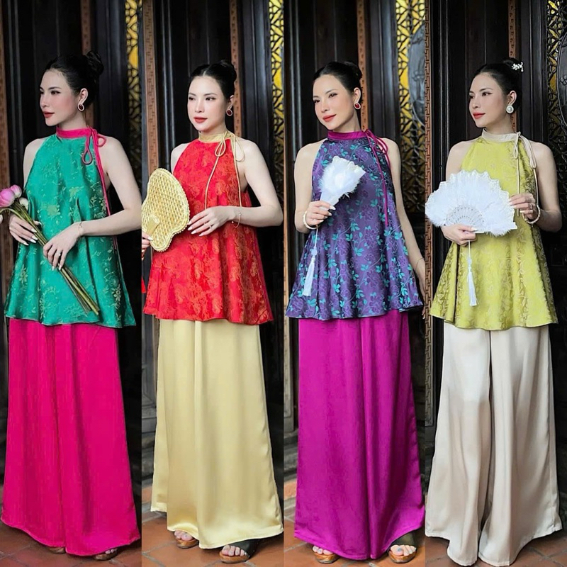 [FULL SET] Set yếm kèm váy sang trọng nhẹ nhàng 3 màu 4Seasons