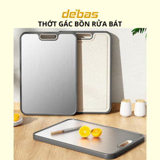 Thớt kháng khuẩn inox 304 cao cấp, thớt lúa mạch kháng khuẩn thớt gác bồn chậu rửa bát inox bền đẹp