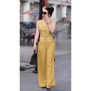 Đồ Bộ Nữ Trung Niên, Áo Xát Nách, Quần Dài, Mặc Tôn Dáng, sét bộ siêuxinh , Mặc Đi Chơi, Dạo Phố, Mã P3