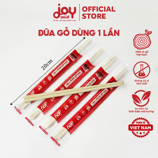 Set Đũa Gỗ Tách JOY WOOD đũa dùng một lần cao cấp 20cm thân thiện môi trường, made in Vietnam