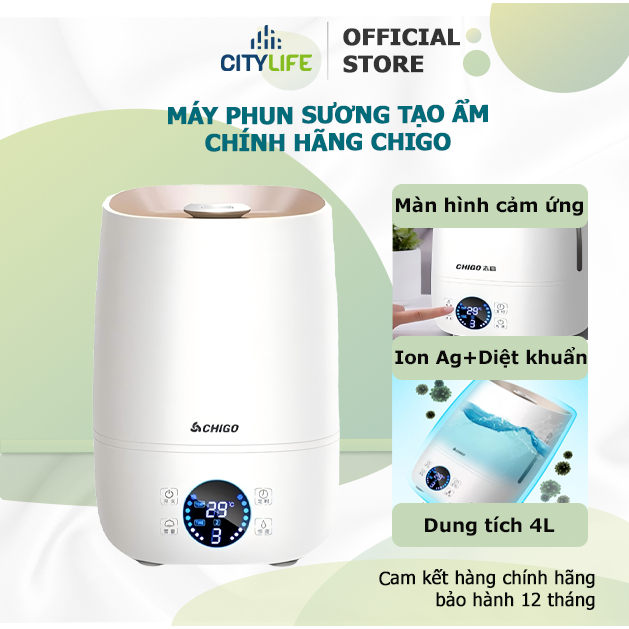 Máy Phun Sương Tạo Ẩm Chính hãng CHIGO QCOOKO-Máy Tạo Ẩm Dung Tích Lớn 4L,Ngắt Khi Hết Nước,Phun Sương Đều
