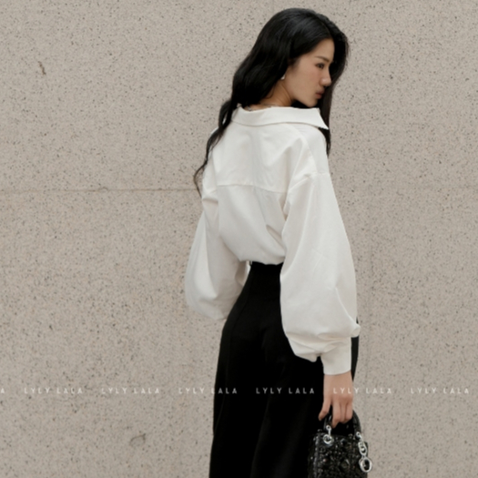 Áo sơ mi nữ Tany Shirt thiết kế sơ mi kiểu tay bồng hiện đại thanh lịch by LYLY LALA | BigBuy360 - bigbuy360.vn