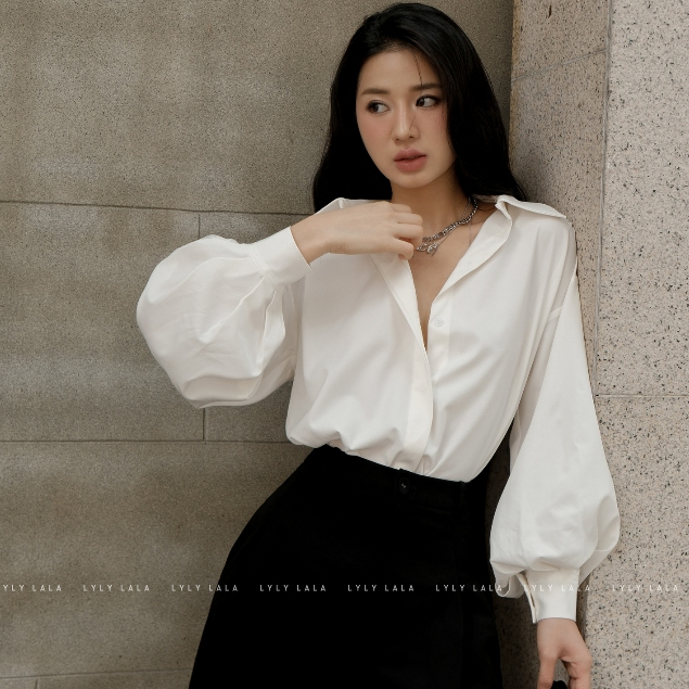 Áo sơ mi nữ Tany Shirt thiết kế sơ mi kiểu tay bồng hiện đại thanh lịch by LYLY LALA | BigBuy360 - bigbuy360.vn