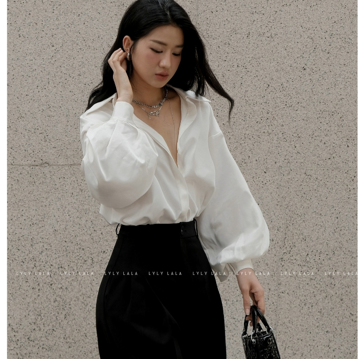 Áo sơ mi nữ Tany Shirt thiết kế sơ mi kiểu tay bồng hiện đại thanh lịch by LYLY LALA | BigBuy360 - bigbuy360.vn