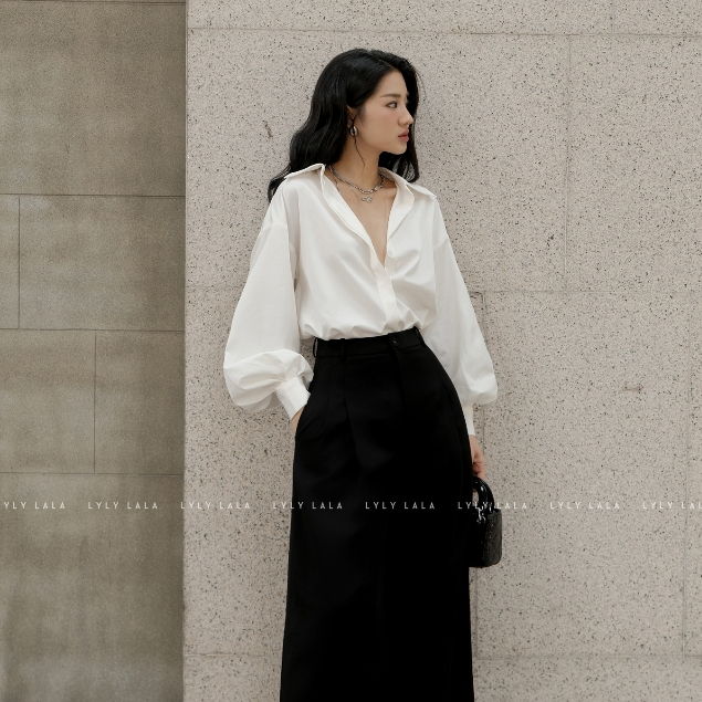 Áo sơ mi nữ Tany Shirt thiết kế sơ mi kiểu tay bồng hiện đại thanh lịch by LYLY LALA | BigBuy360 - bigbuy360.vn