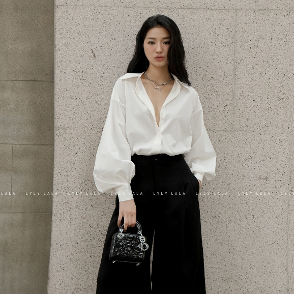 Áo sơ mi nữ Tany Shirt thiết kế sơ mi kiểu tay bồng hiện đại thanh lịch by LYLY LALA | BigBuy360 - bigbuy360.vn