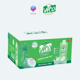  THÙNG 24 HỘP 330ML NƯỚC DỪA VỊ XIÊM XANH  TẮC  SEN  DỨA NON  NATURAL VICO FRESH - YOOSOO 