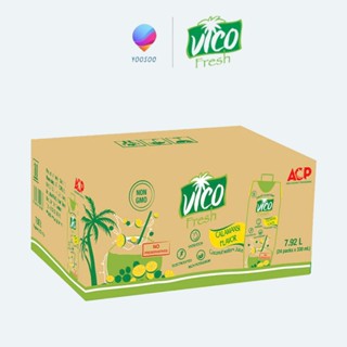 THÙNG 24 HỘP 330ML NƯỚC DỪA VỊ XIÊM XANH/ TẮC/ SEN/ DỨA NON/ NATURAL VICO FRESH - YOOSOO
