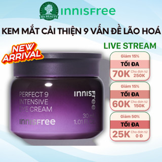 Kem dưỡng VÙNG MẮT ngăn ngừa lão hóa chuyên sâu 9 loại thảo mộc innisfree Perfect 9 Intensive Eye Cream 30mL
