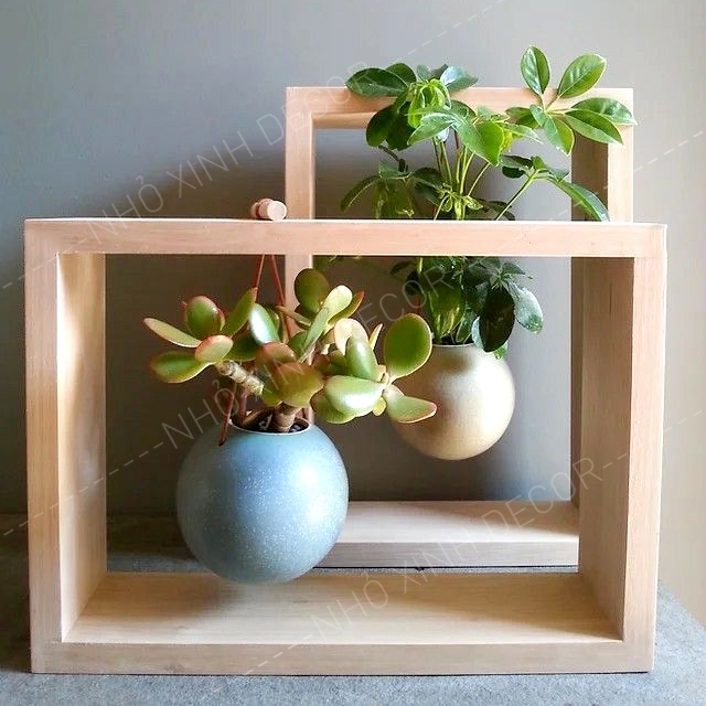 Kệ treo decor cây cảnh mini, kệ sen đá, xương rồng, tiểu cảnh treo tường, để bàn